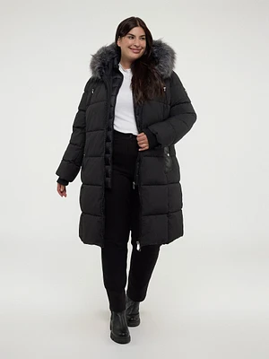 Long semi-fitted puffer jacket