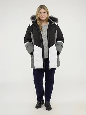 Semi-fitted mid-thigh coat