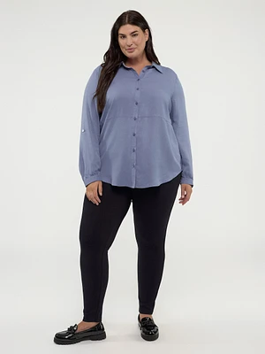 Long-sleeve tunic with buttons