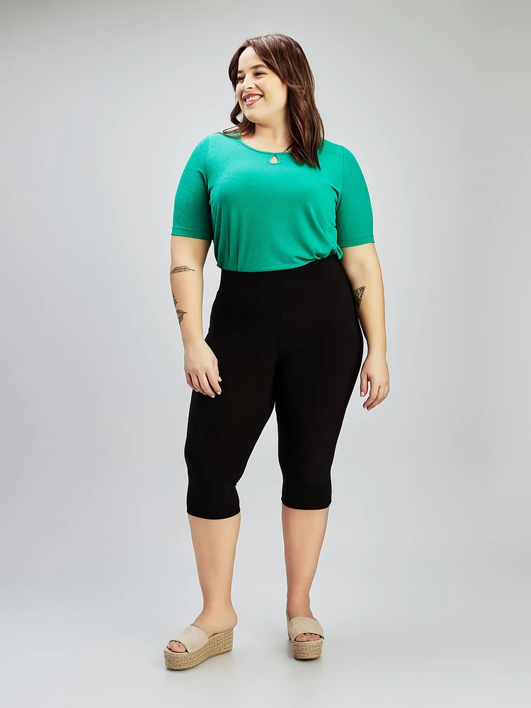 Narrow knit capri