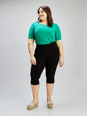 Narrow knit capri