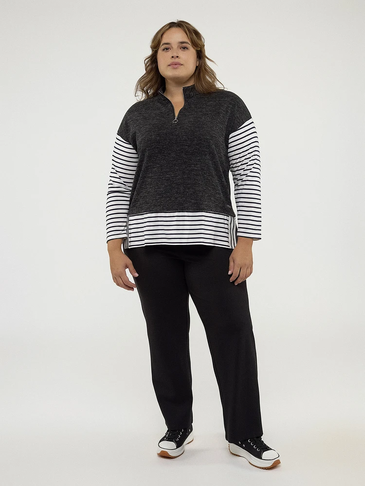 Long-sleeve loose fit fooler top