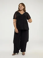Short-sleeve semi-fitted tunic