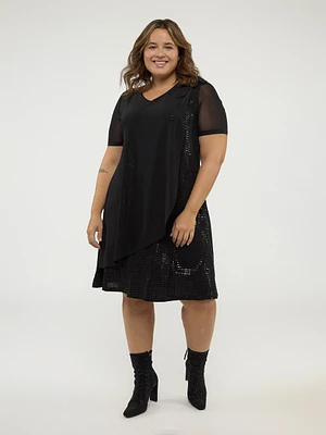Robe midi ligne A en tricot