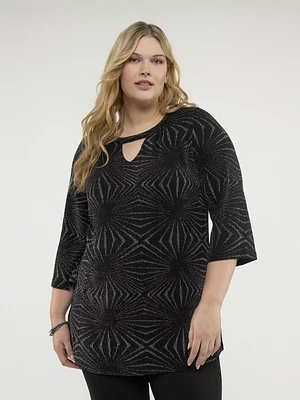 3/4-sleeve semi-fitted tunic