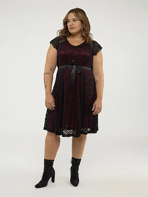 Robe midi évasée en tricot
