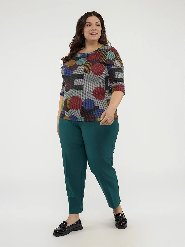 3/4-sleeve semi-fitted t-shirt