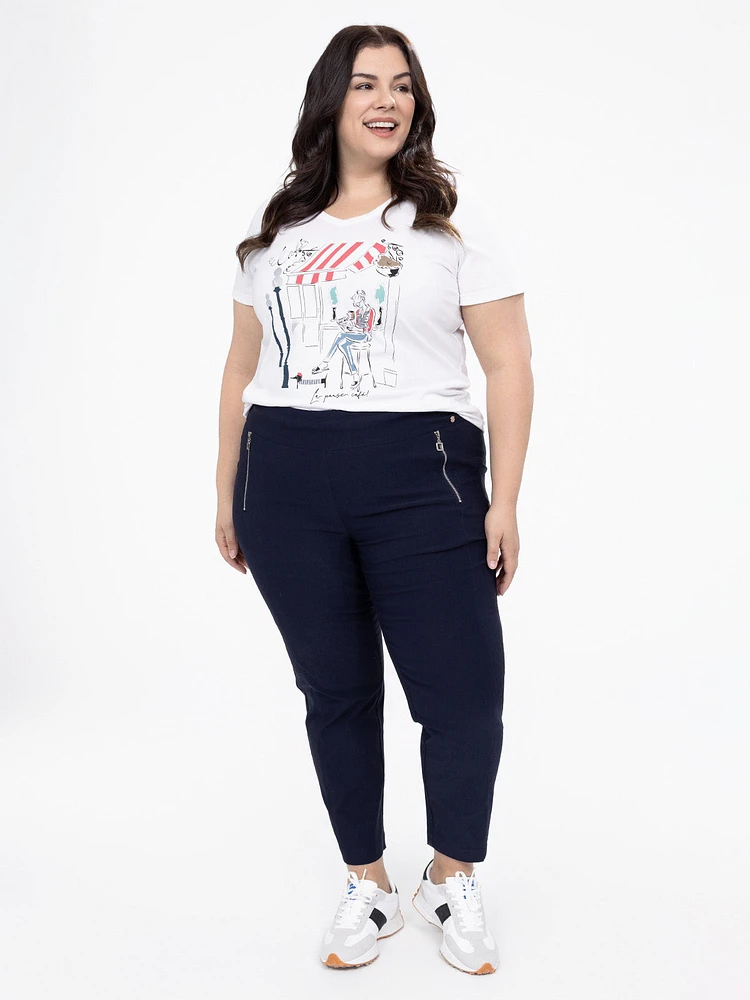 Straight fitted pull-on pant - Petite