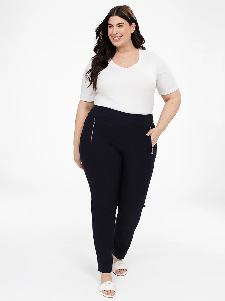 Narrow fitted pull-on pant