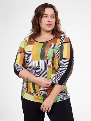 3/4-sleeve semi-fitted tunic