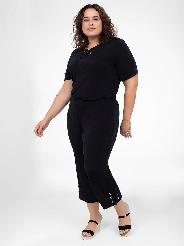 Straight knit ankle pant