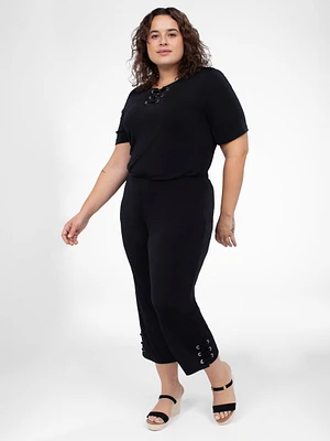 Straight knit ankle pant