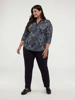 3/4-sleeve semi-fitted tunic