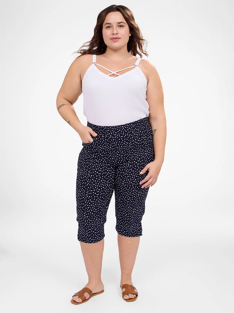 Straight fitted pull-on capri