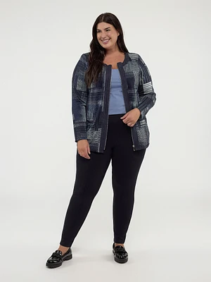 Long-sleeves knit semi-fitted vest