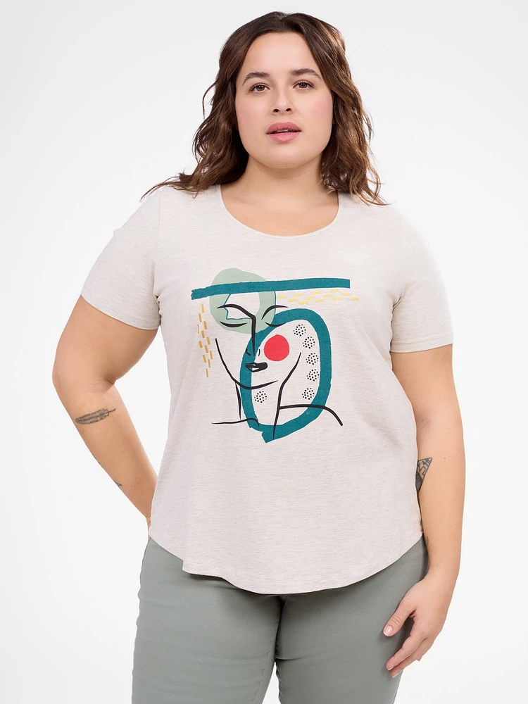 Short-sleeve semi-fitted t-shirt