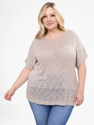 Short-sleeve loose pullover sweater