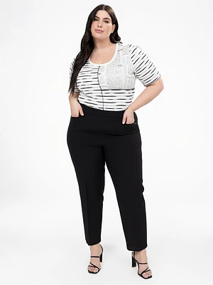 Straight semi-fitted pull-on dress pant  - Petite