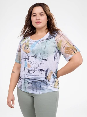 Short-sleeve semi-fitted t-shirt