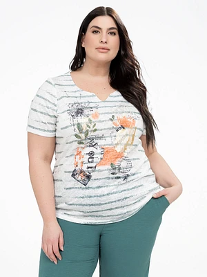 T-shirt semi-ajusté à manches courtes