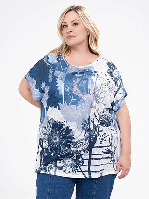 Short-sleeve semi-fitted tunic