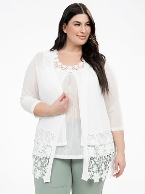 Cardigan semi ajusté à manches 3/4