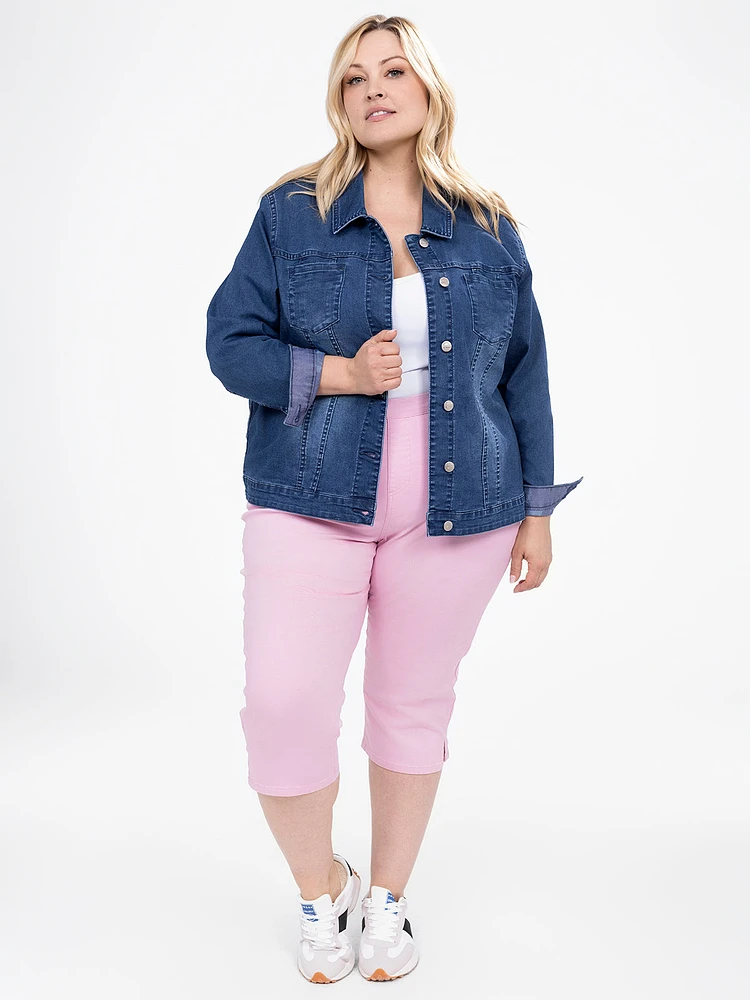 Veste en denim ajustée à manches longues
