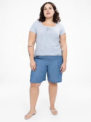 T-shirt semi-ajusté à manches courtes