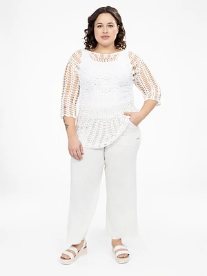 Pantalon droit décontracté à enfiler - Petite