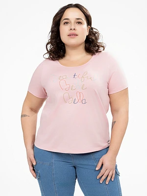 Short-sleeve semi-fitted t-shirt