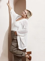 Cardigan ample à manche 3/4