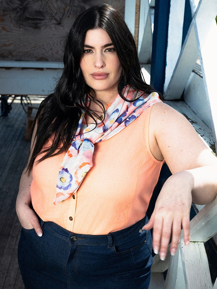 Blouse sans manches avec boutons