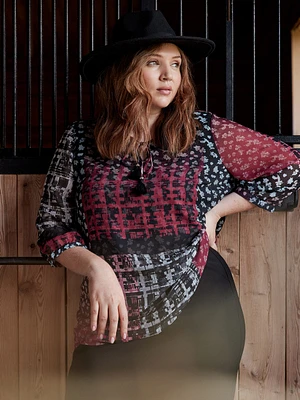 Blouse ample à manches 3/4