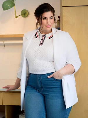 Veste semi-ajustée en tricot à manches longues