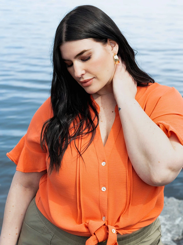 Blouse à manches courtes avec boutons