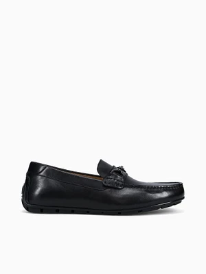 Motor Moc Toe Bit Black Leather