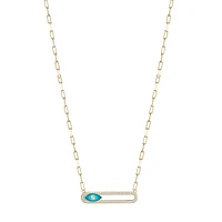 Shiny Sideways Shift Evil Eye Necklace