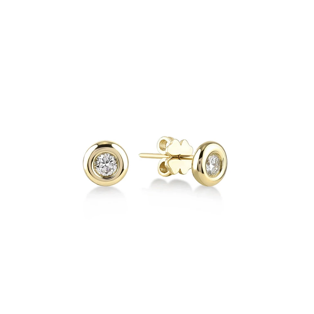 Single Bezel Diamond Earring (0.33 cts)