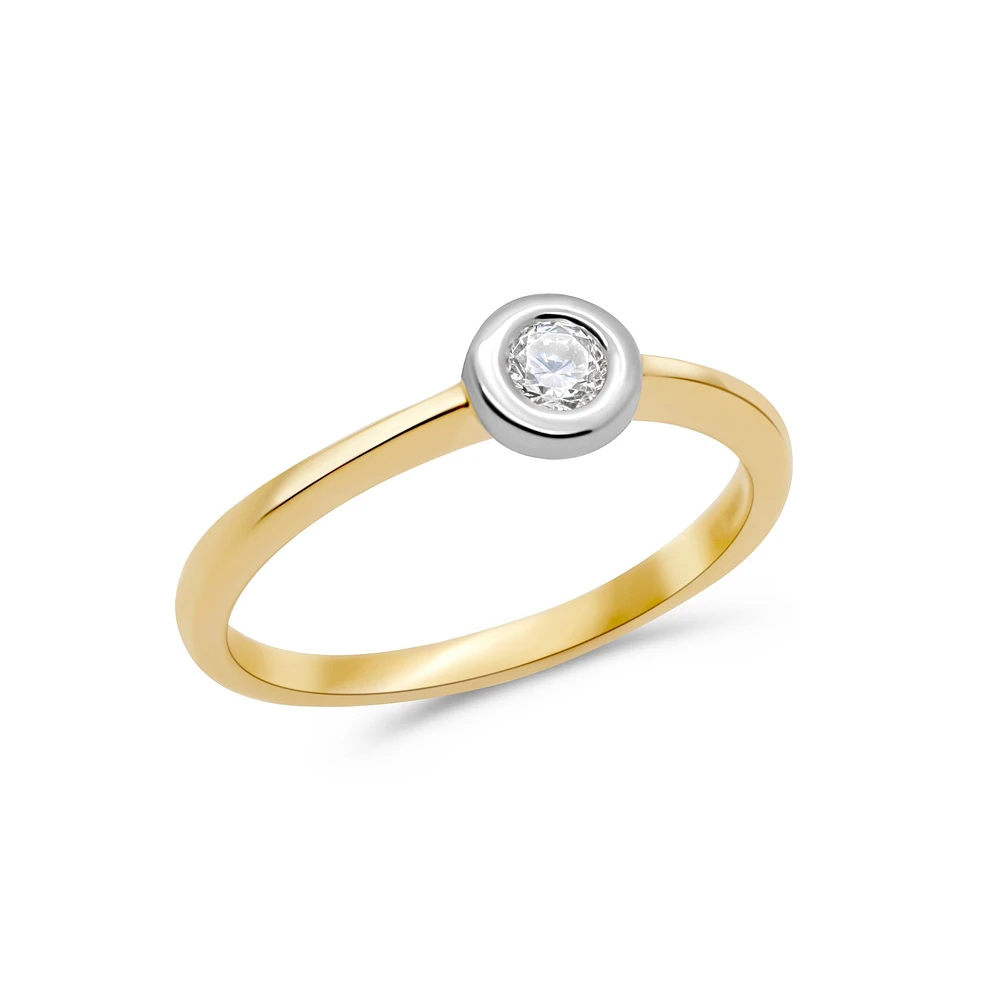 Single Bezel Diamond Ring (Two Tone)