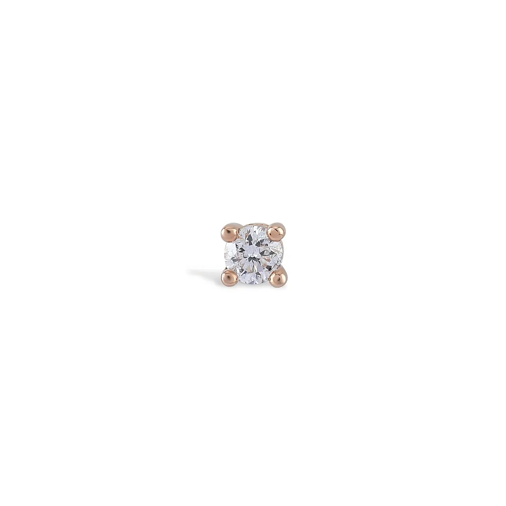 Single Diamond Earring Stud - Piercing
