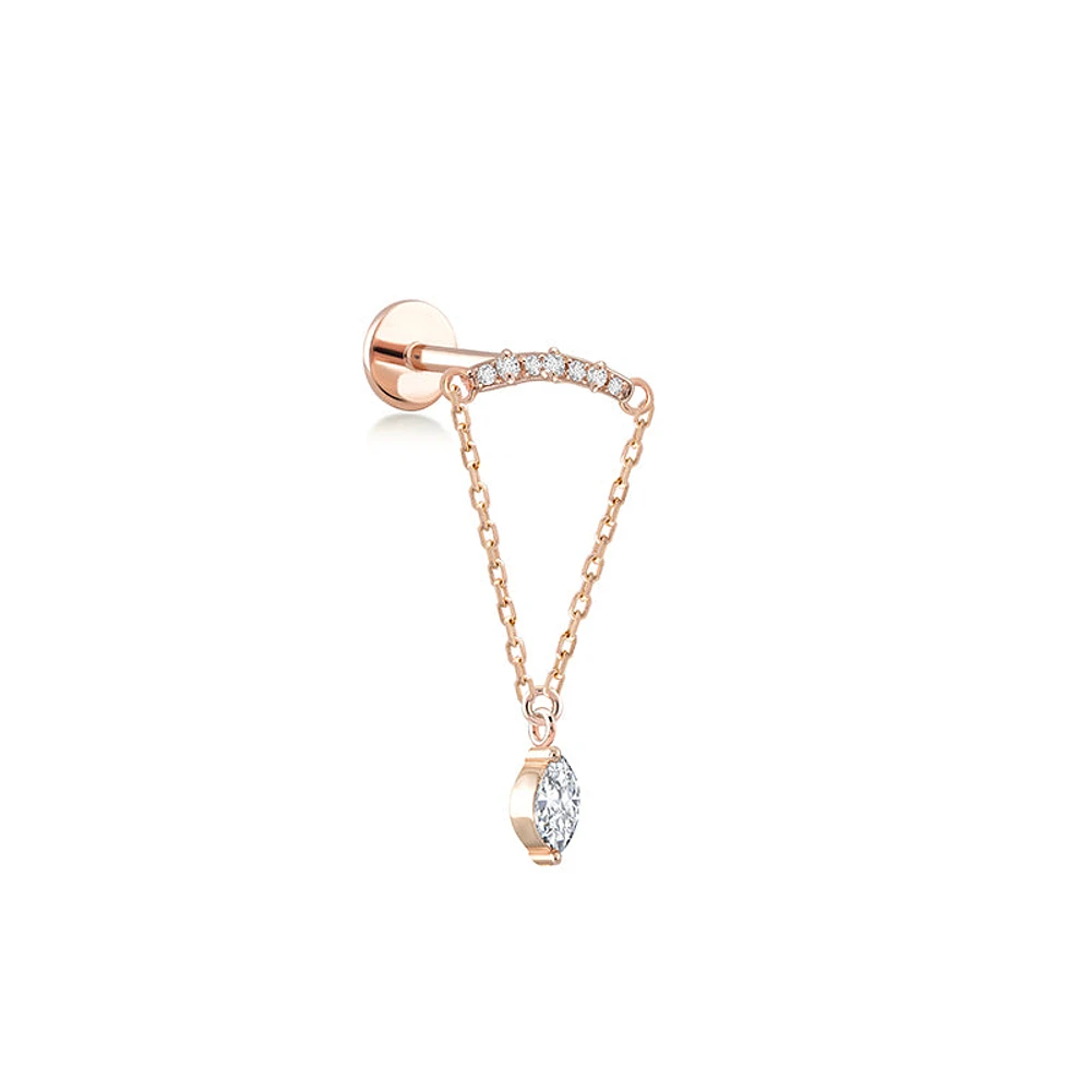 Raining Diamond Stud - Piercing -Single