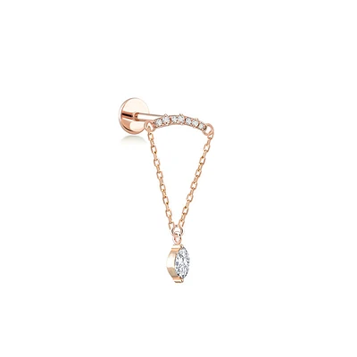 Raining Diamond Stud - Piercing -Single