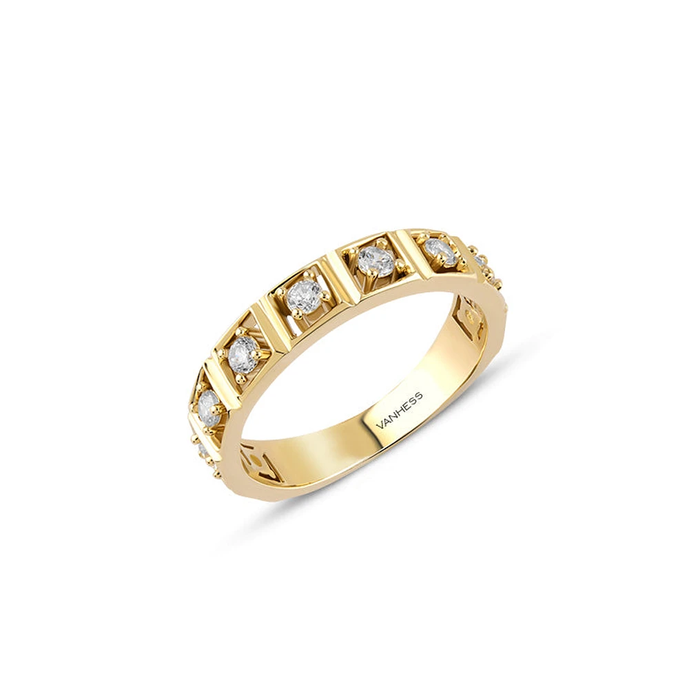 Nine-Square Diamond Ring