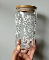 Tumbler en verre avec couvercle et paille (16 oz