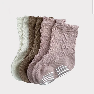 Trio de chaussettes antidérapantes Rose