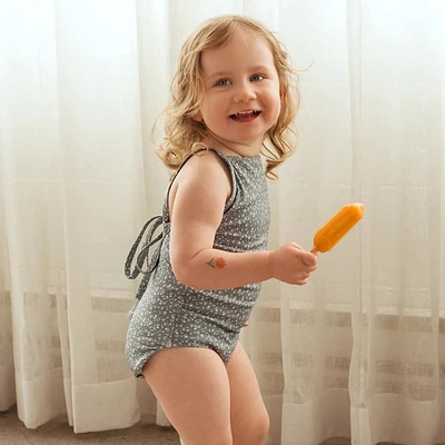 Maillot une pièce fillette fleuri