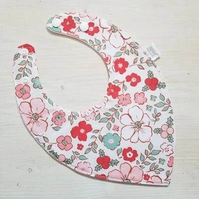 Bavoir Fleurs rouges / Christmas Floral