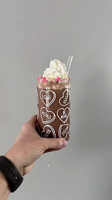 Tumbler en verre avec couvercle et paille (16 oz