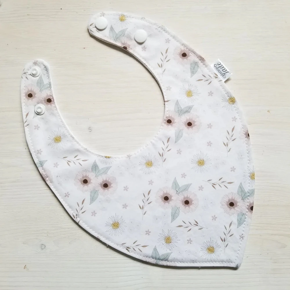 Bavoir Col en U - Douces fleurs