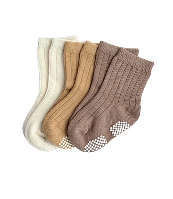 Trio de chaussettes antidérapantes beige